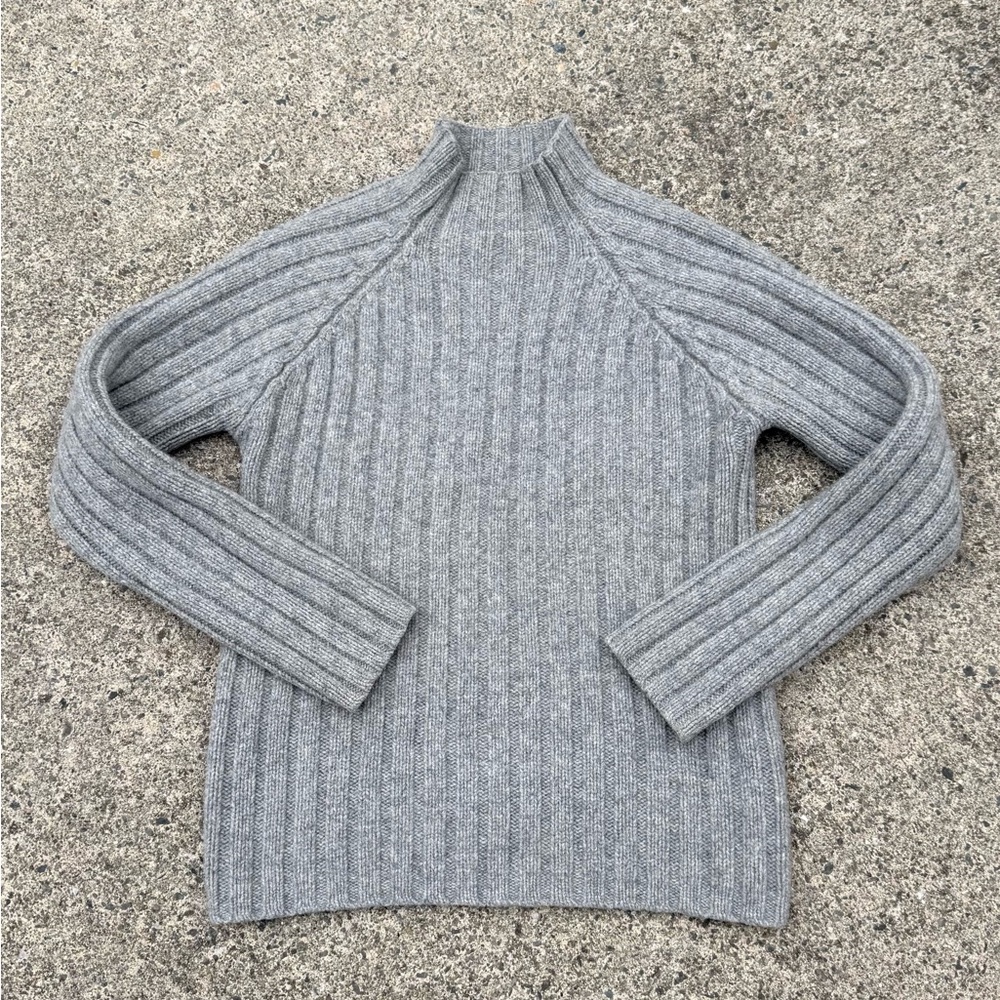 J. Crew  Gray Ribbed Mock Neck Sweater Size XS | Minimalist Style